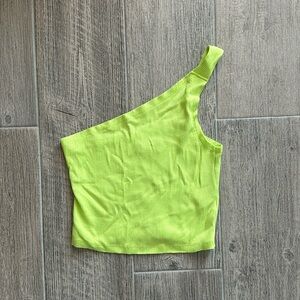 super cute size M neon green one shoulder crop top from Urban Outfitters